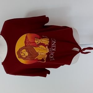 Disney The Lion King Front Tie Top Burgundy XL